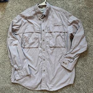 LL Bean Shirt Mens Vintage Tropicwear Fishing Vented Long Sleeve